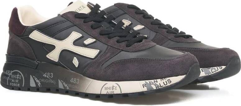 Premiata Suède Leren Sneakers Mick 6870 Black Heren