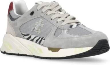 Premiata Grijze Sneakers met Animalier Inzetstukken Gray Dames