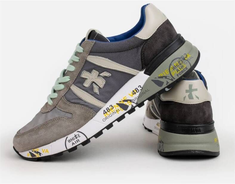 Premiata Grijze Sneakers met Witte Details Multicolor Heren