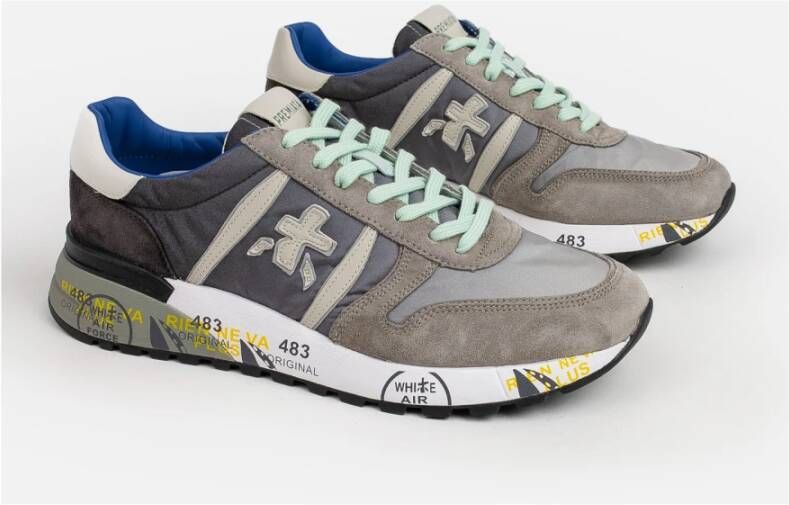 Premiata Grijze Sneakers met Witte Details Multicolor Heren