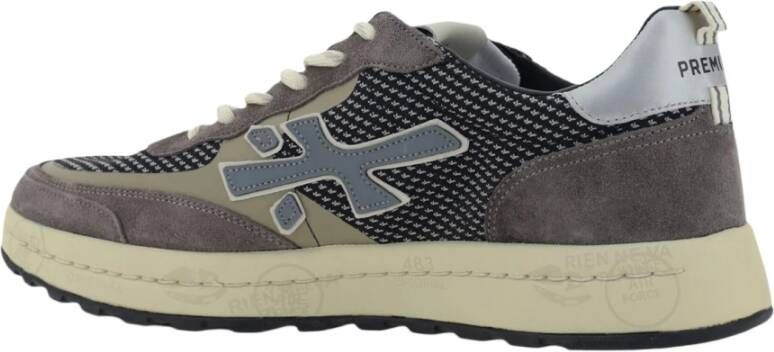 Premiata Grijze Sneakers Retro Stijl Mesh Suède Gray Heren