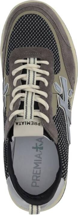 Premiata Grijze Sneakers Retro Stijl Mesh Suède Gray Heren