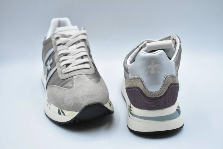 Premiata Grijze Suède en Stoffen Platte Schoenen Gray Dames