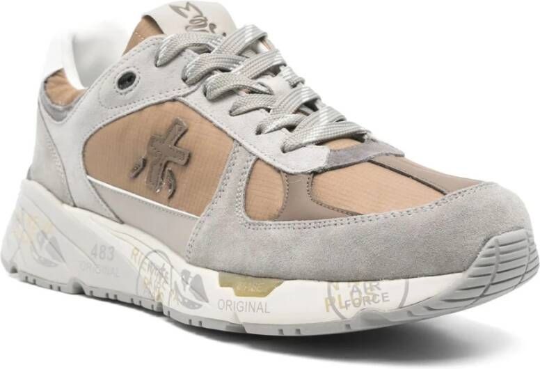 Premiata Grijze Suède Nylon Sneakers Dikke Zool Gray Heren