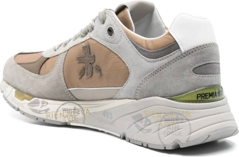 Premiata Grijze Suède Nylon Sneakers Dikke Zool Gray Heren