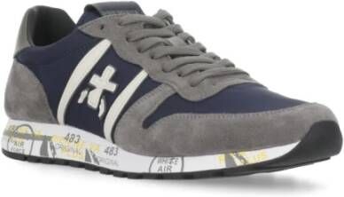 Premiata Grijze Witte Suède Sneakers Gray Heren