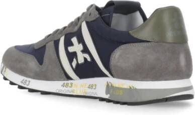 Premiata Grijze Witte Suède Sneakers Gray Heren