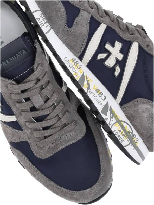 Premiata Grijze Witte Suède Sneakers Gray Heren