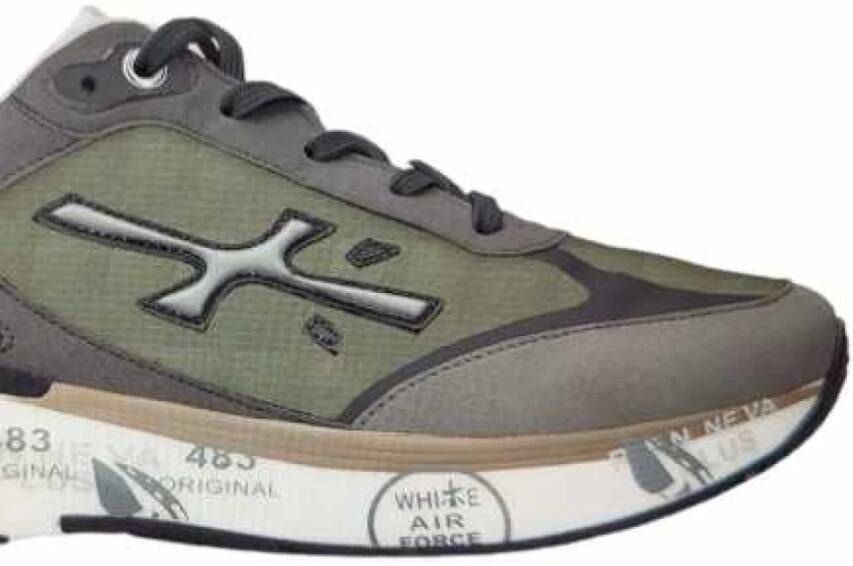 Premiata Groen Nylon Grijs Suède Sneakers Gray Heren