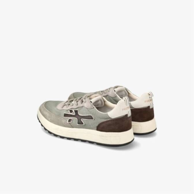 Premiata Groene en bruine lage sneakers Gray Heren