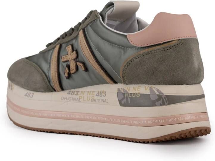 Premiata Groene Leren en Stoffen Sneakers Green Dames