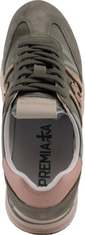 Premiata Groene Leren en Stoffen Sneakers Green Dames