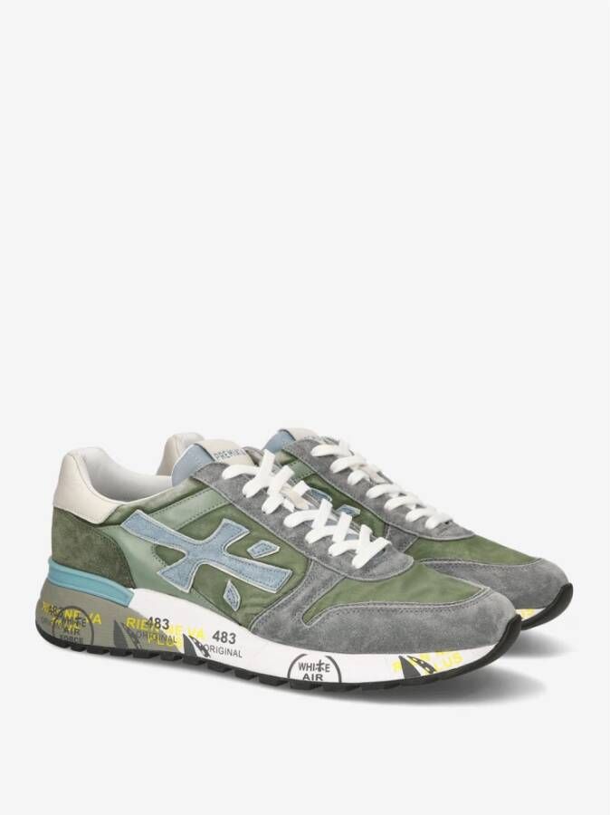 Premiata Groene Leren Sneakers Multicolor Heren