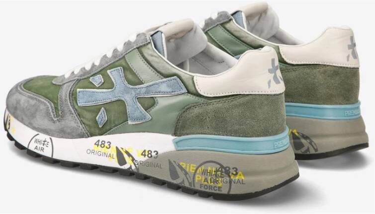 Premiata Groene Leren Sneakers Multicolor Heren