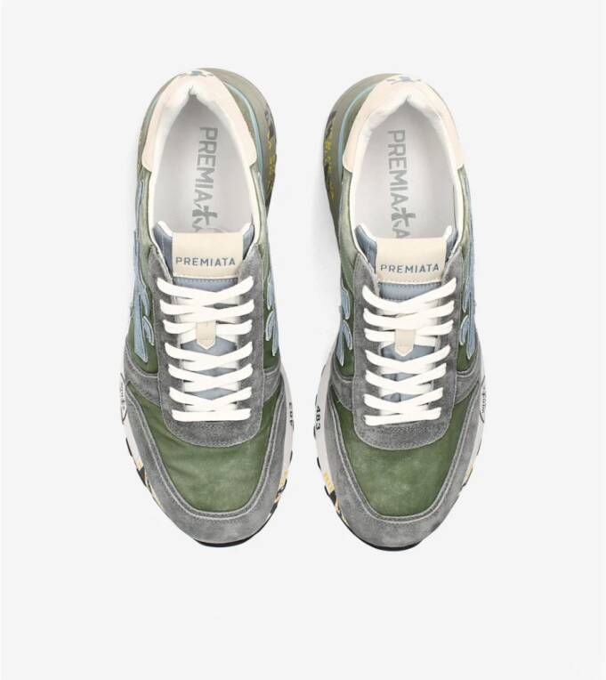 Premiata Groene Leren Sneakers Multicolor Heren