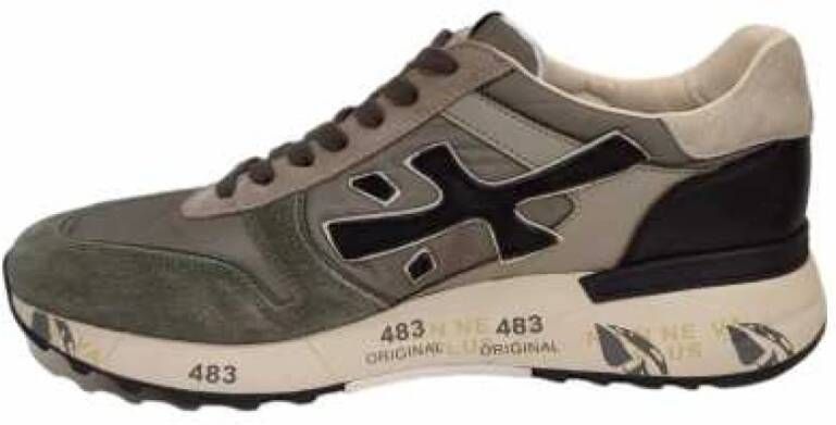 Premiata Groene Nylon Suède Mick Sneakers Gray Heren