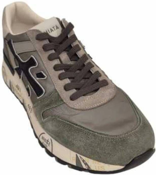 Premiata Groene Nylon Suède Mick Sneakers Gray Heren