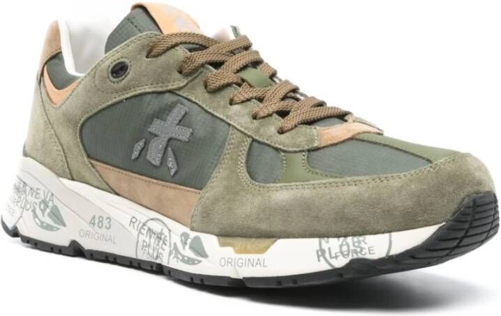 Premiata Groene Sneakers voor Mannen Green Heren