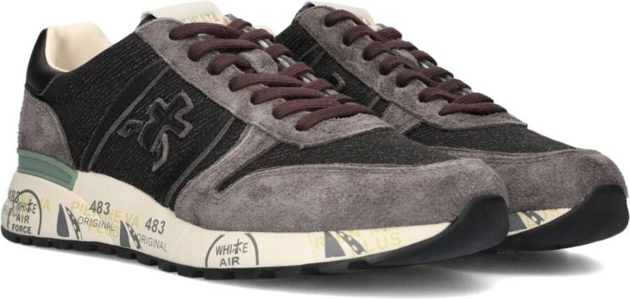 Premiata Heren Lage Sneakers Lander Grijs Multicolor Heren