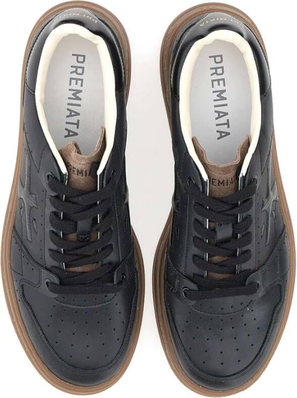 Premiata Heren Leren Sneakers Zwart Black Heren