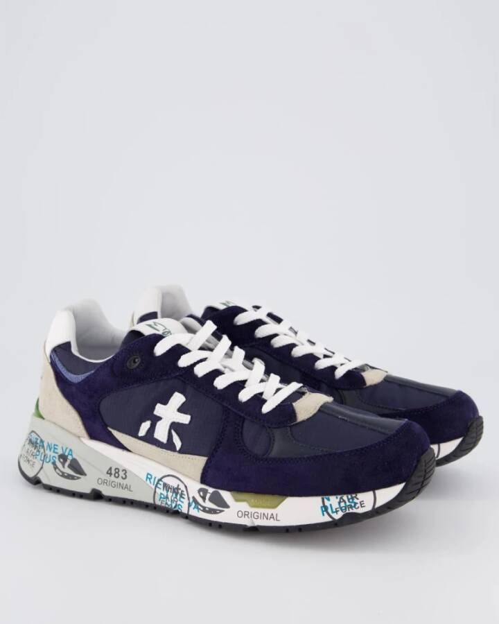 Premiata Heren Mase Sneaker Blauw Beige Multicolor Heren