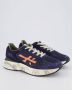 Premiata Navy Blauwe Sneakers met Oranje Details Blue Heren - Thumbnail 16