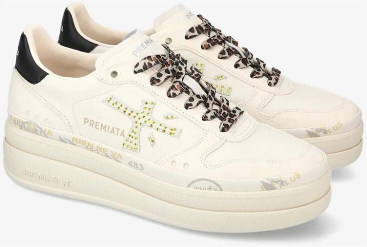 Premiata Iconische Plateau Schoenen White Dames