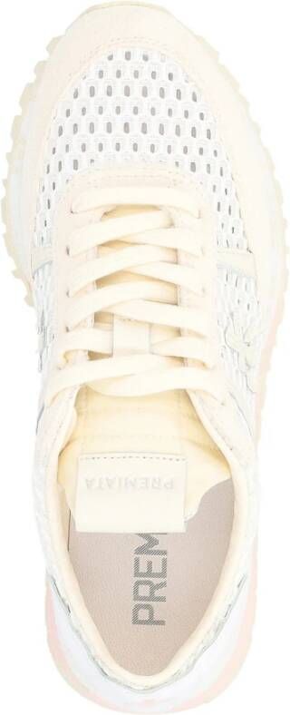 Premiata Ivoor Seand Sneaker in Suède en Mesh White Dames