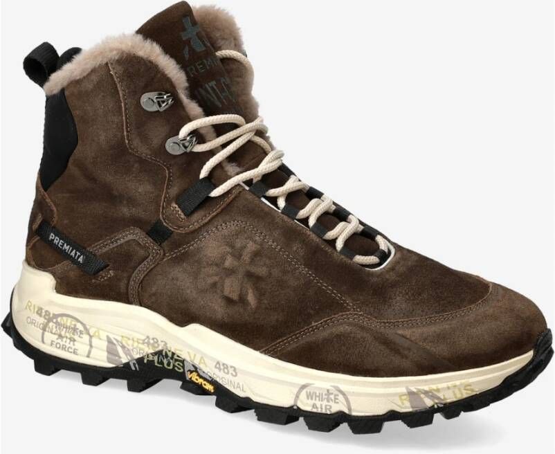 Premiata Klassieke Sneakers in Wit Brown Heren