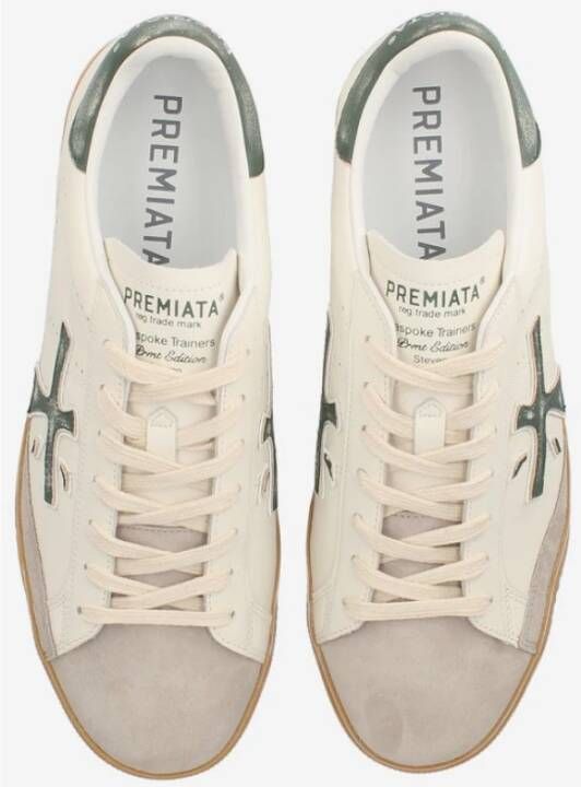 Premiata Leren en suède sneakers Beige Heren