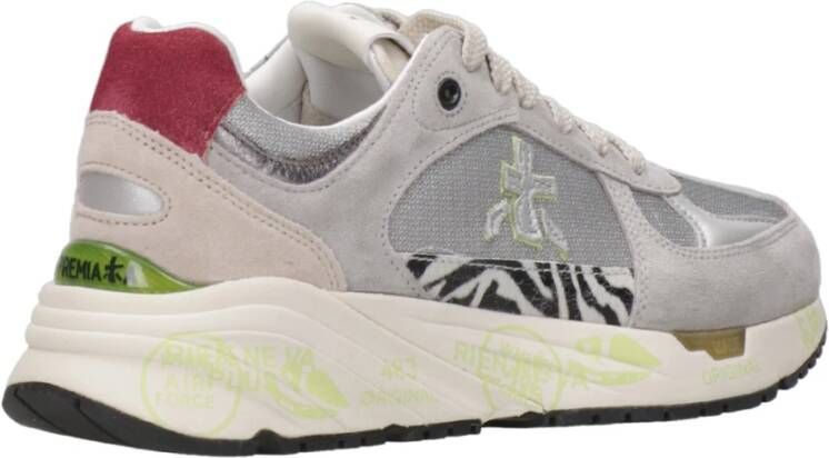 Premiata Lichtgrijze Sneakers met Dierendetails Gray Dames