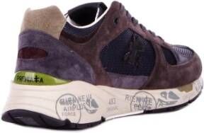 Premiata Logo Sneakers Suède Rubberen Zool Brown Heren