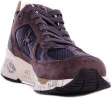 Premiata Logo Sneakers Suède Rubberen Zool Brown Heren