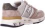 Premiata Logo Sneakers Suède Rubberen Zool Canvas Beige Heren - Thumbnail 5