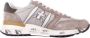 Premiata Logo Sneakers Suède Rubberen Zool Canvas Beige Heren - Thumbnail 6