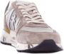 Premiata Logo Sneakers Suède Rubberen Zool Canvas Beige Heren - Thumbnail 7