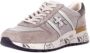 Premiata Logo Sneakers Suède Rubberen Zool Canvas Beige Heren - Thumbnail 8