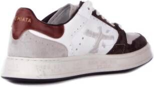 Premiata Logo Sneakers Suède Rubberen Zool White Heren