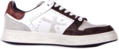 Premiata Logo Sneakers Suède Rubberen Zool White Heren