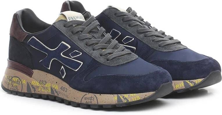 Premiata Mick Mesh Suede Sneakers Blue Heren