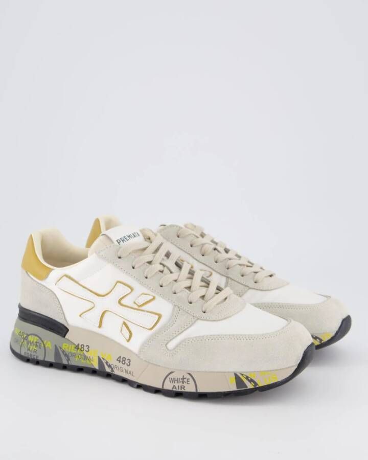 Premiata Mick Sneaker Wit Geel Multicolor Heren