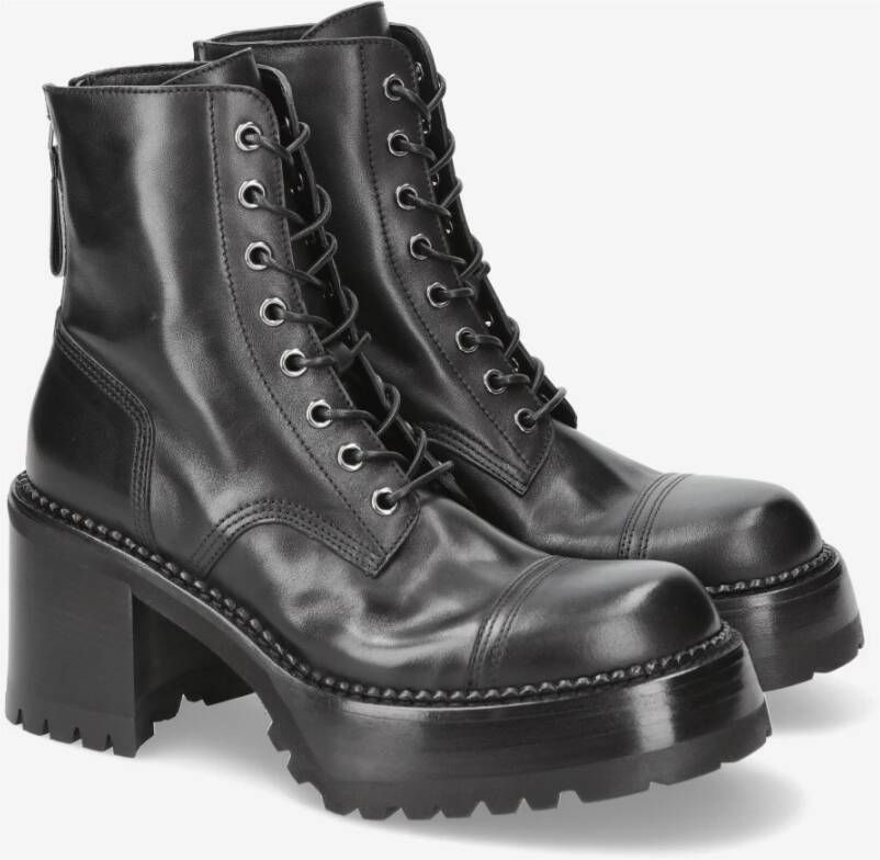 Premiata Moderne kalfsleren booties met ritssluiting Black Dames