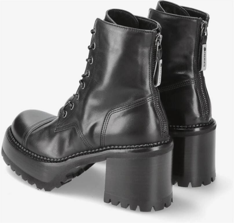 Premiata Moderne kalfsleren booties met ritssluiting Black Dames