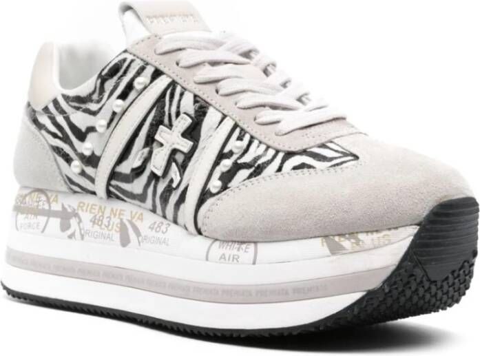 Premiata Multikleur Suède Flatform Sneakers White Dames