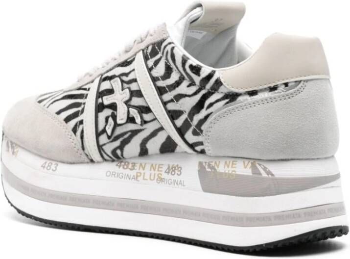 Premiata Multikleur Suède Flatform Sneakers White Dames