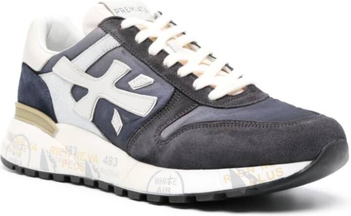 Premiata Nylon en Leren Sneakers Blue Heren