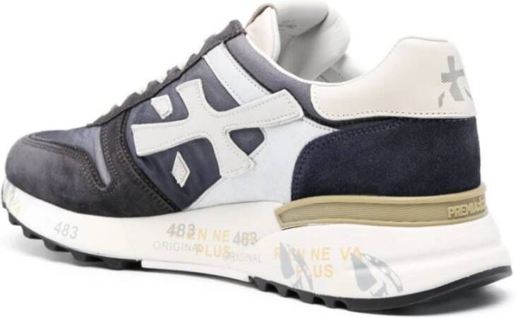 Premiata Nylon en Leren Sneakers Blue Heren