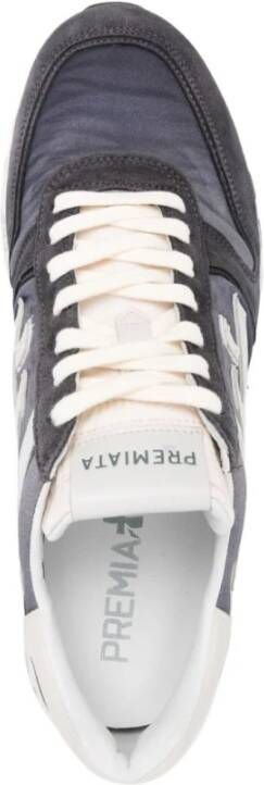 Premiata Nylon en Leren Sneakers Blue Heren