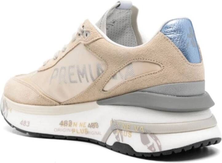 Premiata Nylon en Suède Sneakers Beige Dames