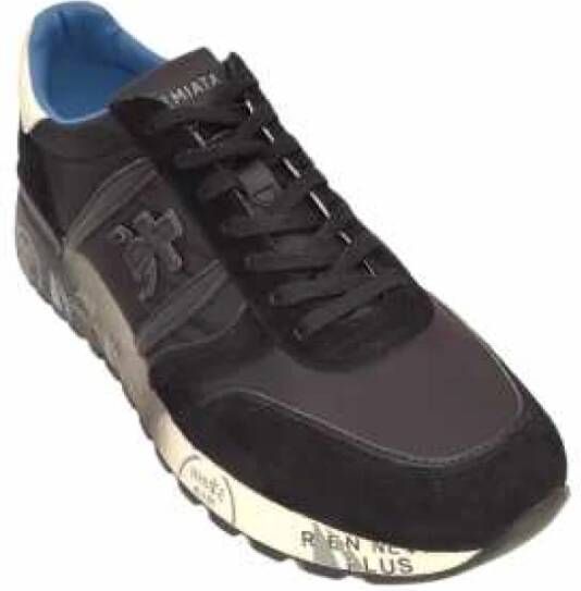 Premiata Nylon Suede Sneakers Zwart Wit Multicolor Heren